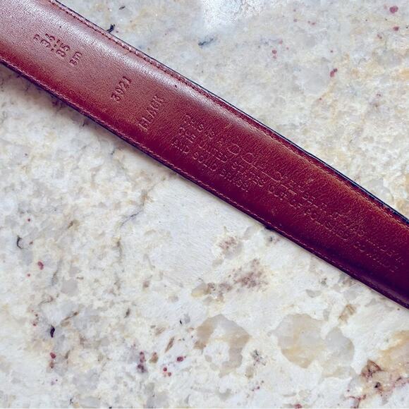 Vintage Coach USA Buckle Brass Leather 1” wide Belt BLK sz 34 - Picture 10 of 12